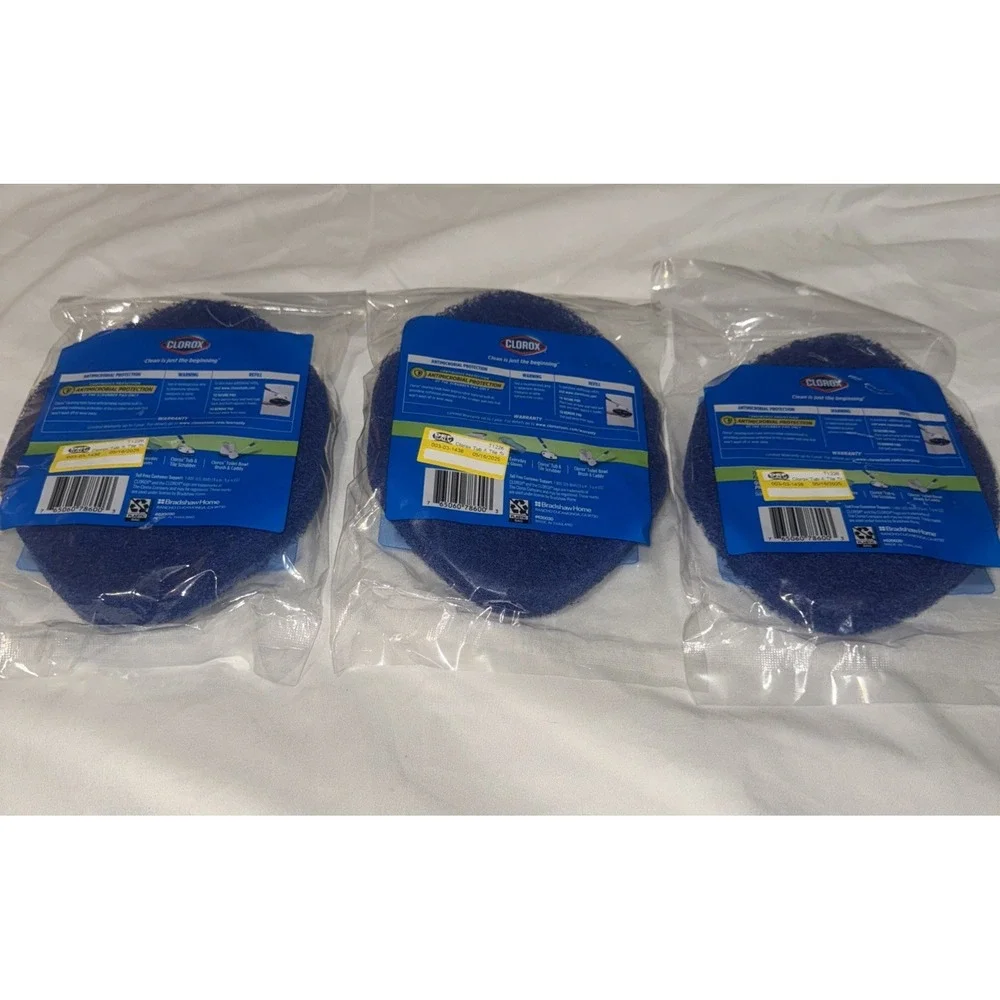 3 Clorox Tub and Tile Scrubber REFILL Pads Non-Scratch Antimicrobial